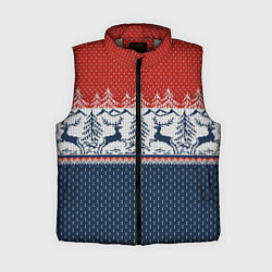 Женский жилет Новогодний вязаный узор