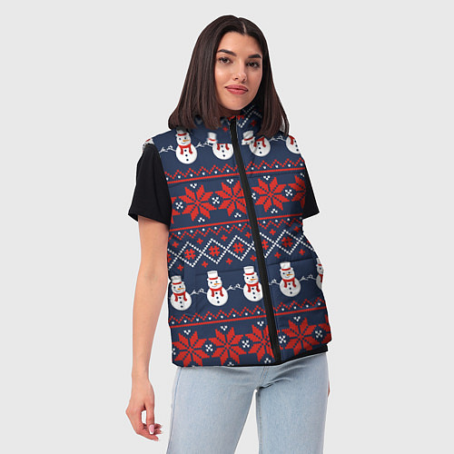 Женский жилет Christmas Background / 3D-Красный – фото 3