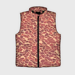 Женский жилет Тёмно красные плитки на бежевом фоне