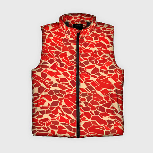 Женский жилет Красные плитки на кремовом фоне / 3D-Черный – фото 1