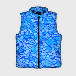 Женский жилет Голубые плитки на синем фоне, цвет: 3D-черный