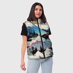 Женский жилет Снежные горы, цвет: 3D-светло-серый — фото 2