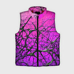 Женский жилет Чёрные волокна и фиолетовый градиент абстракция