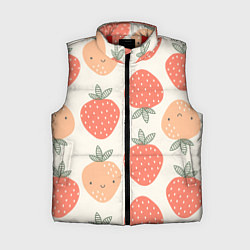 Женский жилет Клубничный узор, цвет: 3D-красный