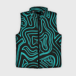Женский жилет Абстракция из бирюзовых полос, цвет: 3D-светло-серый