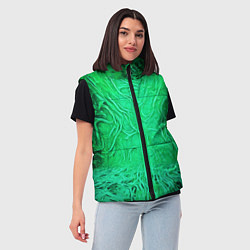 Женский жилет Зелёный симбионт абстракция, цвет: 3D-черный — фото 2