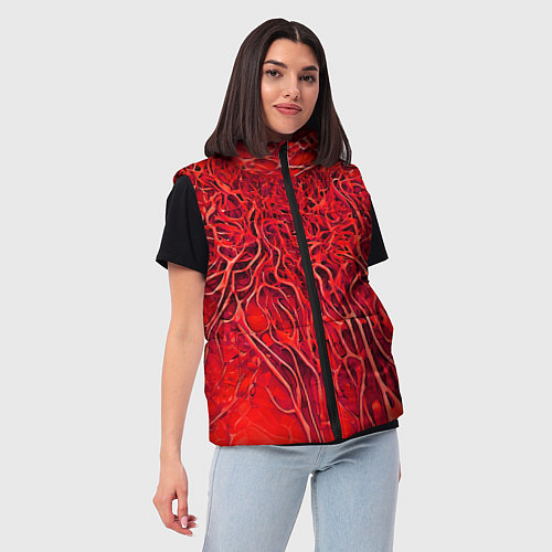 Женский жилет Красный симбионт абстракция / 3D-Красный – фото 3