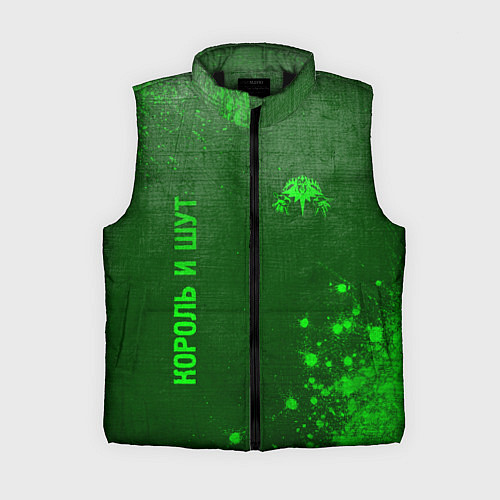 Женский жилет Король и Шут - green gradient вертикально / 3D-Черный – фото 1