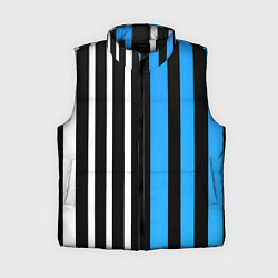 Женский жилет Вертикальные полосы триколор синий