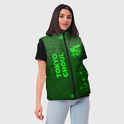Женский жилет Tokyo Ghoul - green gradient вертикально, цвет: 3D-черный — фото 2