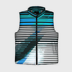 Женский жилет Сине-чёрные полосы на белом фоне