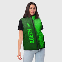 Женский жилет Queen - green gradient по-вертикали, цвет: 3D-черный — фото 2
