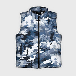 Женский жилет Камуфляж серо синий, цвет: 3D-черный
