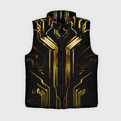 Женский жилет Золотые полосы на чёрном фоне