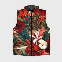 Женский жилет Яркие алые цветы