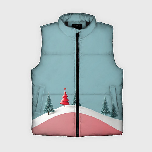 Женский жилет Новый год минимализм / 3D-Черный – фото 1