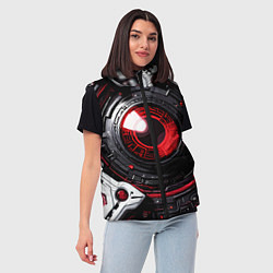 Женский жилет Красная сфера киберпанк, цвет: 3D-светло-серый — фото 2