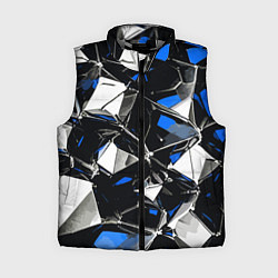 Женский жилет Сине-белый паттерн на чёрном фоне