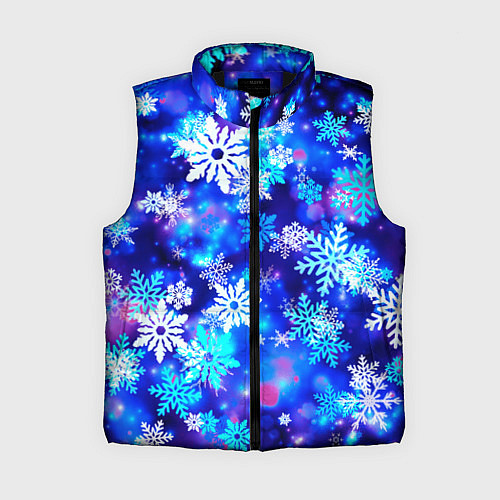 Женский жилет Яркие узоры снежинок / 3D-Черный – фото 1