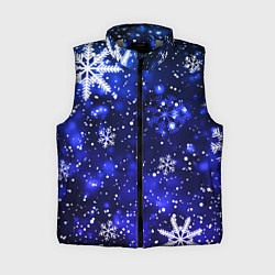 Женский жилет Новогодние узорчатые снежинки, цвет: 3D-светло-серый