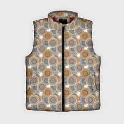 Женский жилет Желтый с серым и черным узор мандала