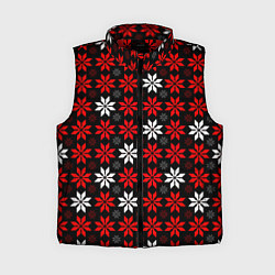 Женский жилет Red and white stars on a black background
