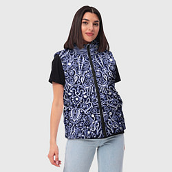 Женский жилет Сине-фиолетовый узоры мандала, цвет: 3D-черный — фото 2