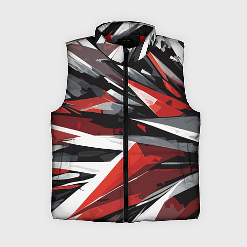 Женский жилет Чёрно-красно-белая абстракция / 3D-Красный – фото 1
