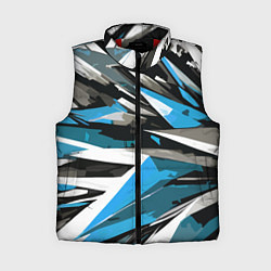 Женский жилет Чёрно-сине-белая абстракция, цвет: 3D-красный