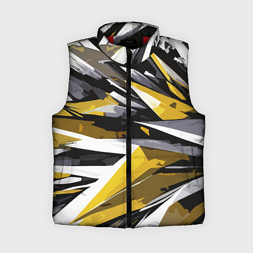 Женский жилет Чёрно-жёлто-белая абстракция / 3D-Красный – фото 1
