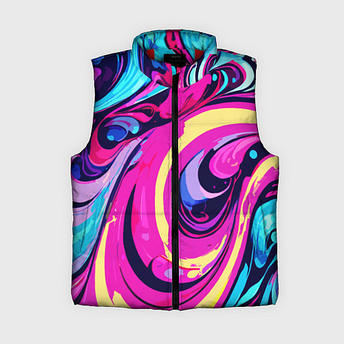 Женский жилет Сине-розовый узор / 3D-Красный – фото 1
