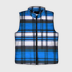 Женский жилет Сине-белая ткань в клетку