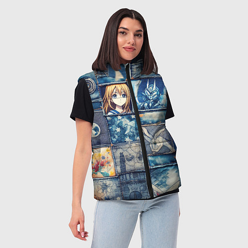 Женский жилет Аниме микс и пэчворк / 3D-Красный – фото 3