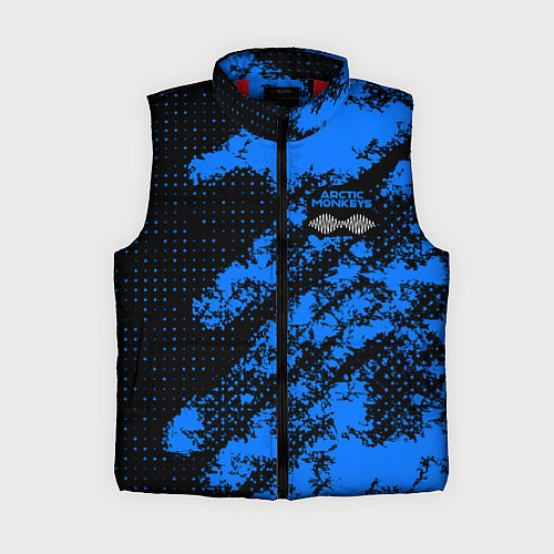 Женский жилет Arctic Monkeys - Синий камуфляж / 3D-Красный – фото 1