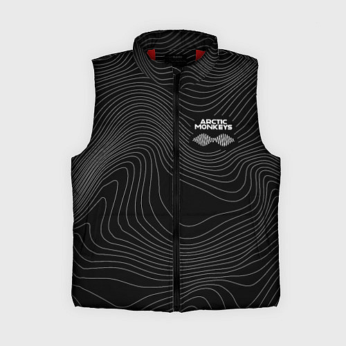 Женский жилет Arctic Monkeys - белые линии / 3D-Красный – фото 1