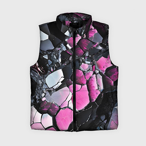 Женский жилет Чёрно-розовый камень / 3D-Черный – фото 1