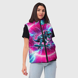 Женский жилет Cyber tyrannosaurus is a cool skateboarder, цвет: 3D-красный — фото 2