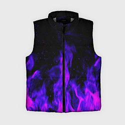 Женский жилет Неоновый огонь на черном фоне, цвет: 3D-светло-серый