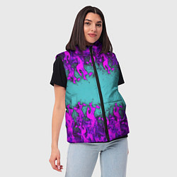 Женский жилет Фиолетовое пламя, цвет: 3D-красный — фото 2