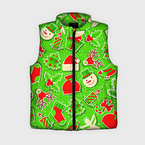 Женский жилет Новогоднее настроение паттерн / 3D-Светло-серый – фото 1