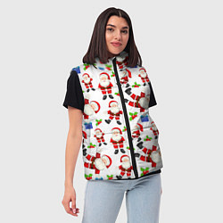 Женский жилет Дед мороз веселится паттерн, цвет: 3D-светло-серый — фото 2