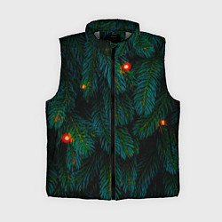 Женский жилет Еловые ветви, цвет: 3D-светло-серый
