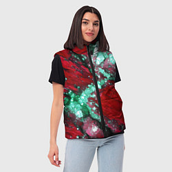 Женский жилет Голубой минерал в красном камне, цвет: 3D-красный — фото 2