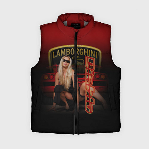 Женский жилет Девушка и Lamborghini / 3D-Светло-серый – фото 1