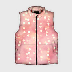Женский жилет Сияние праздничных огоньков на розовом фоне