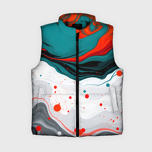 Женский жилет Эбру красочная абстракция / 3D-Черный – фото 1