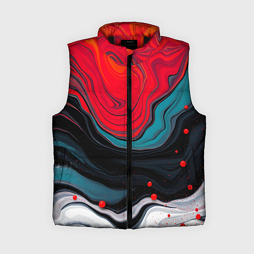 Женский жилет Абстракция эбру / 3D-Черный – фото 1