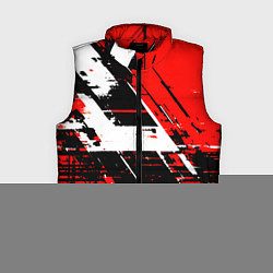 Женский жилет Diagonal black and white stripes on a red backgrou