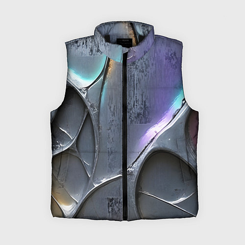 Женский жилет Полированный серебряный металл / 3D-Черный – фото 1