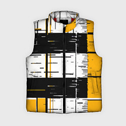 Женский жилет Жёлтые и чёрные полосы на белом фоне